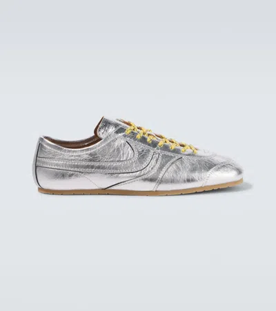 Dries Van Noten Sneakers Aus Metallic-leder In 952 Silver