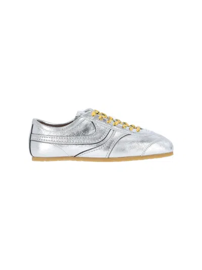 DRIES VAN NOTEN METALLIC LEATHER SNEAKERS