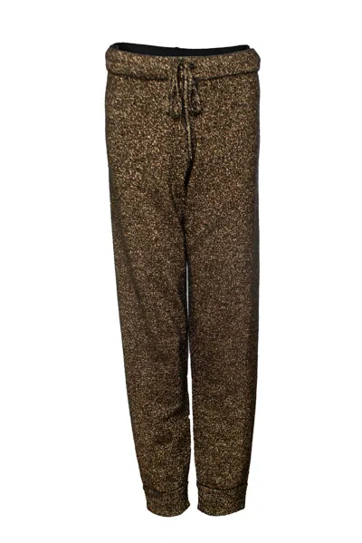 Dries Van Noten Metallic Lurex Jogging Trousers In Gold