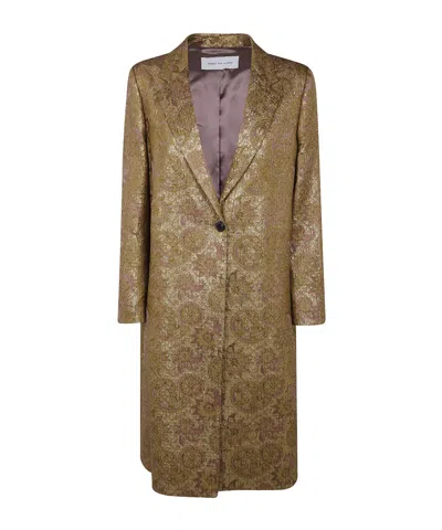 Dries Van Noten Metallic Patterned Coat In No