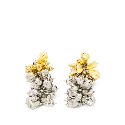 Dries Van Noten Metallic-effect Drop Earrings In Silver/gold