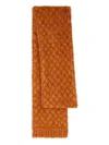 Dries Van Noten Metallized Knitted Scarf In Orange