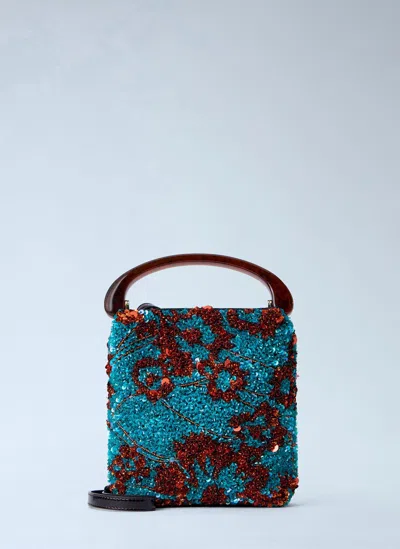 Dries Van Noten Micro Crisp Embellished Bag In Blue