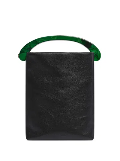 Dries Van Noten Micro Leather Tote Bag In Black