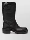 Dries Van Noten Mid Calf Boots Chunky Heel Closed Toe In Black