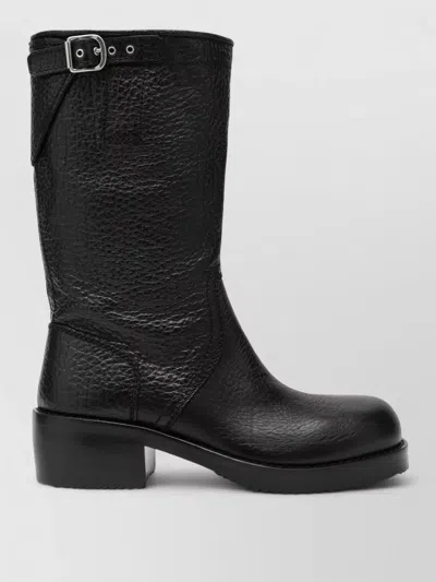 DRIES VAN NOTEN MID CALF BOOTS CHUNKY HEEL CLOSED TOE