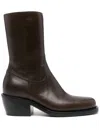 DRIES VAN NOTEN MID-CALF LEATHER BOOTS