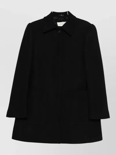 Dries Van Noten Mid Length Coat Rebela Front Pockets In Black