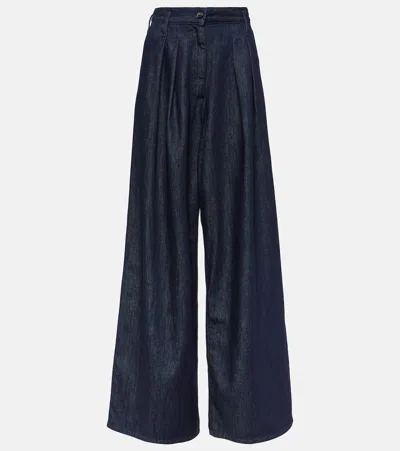 Dries Van Noten Womens Indigo Pila Wide-leg Denim Trousers In Blue