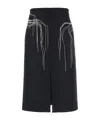 Dries Van Noten Womens Black Embellished Regular-fit Brushed Wool-blend Midi Skirt In Black