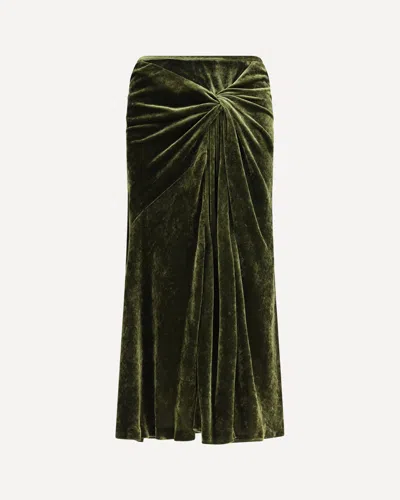 Dries Van Noten Midi Draped Skirt In Green