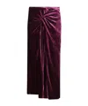 Dries Van Noten Womens Violet Velvet Twisted Woven Midi Skirt In Pink