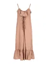 Dries Van Noten Light Brown Petticoat Dress With Ruffle In Brown