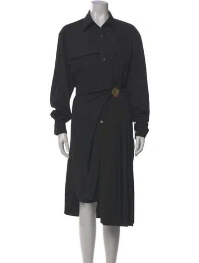 Pre-owned Dries Van Noten Midi Length Dress In Black