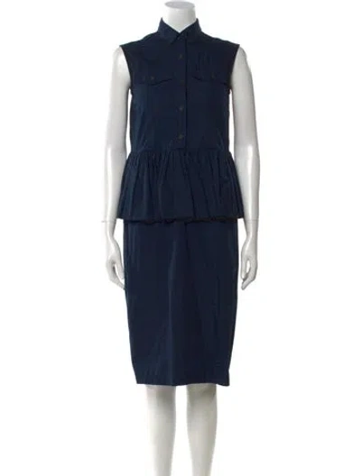 Pre-owned Dries Van Noten Midi Length Dress In Blue