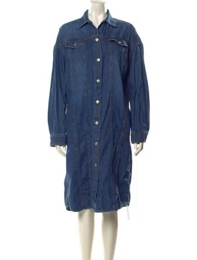 Pre-owned Dries Van Noten Midi Length Dress In Blue