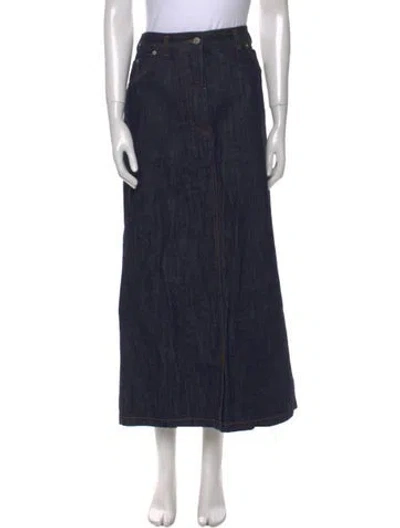 Pre-owned Dries Van Noten Midi Length Skirt In Blue