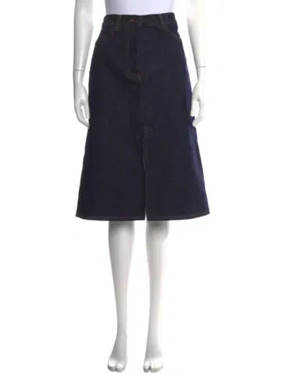Pre-owned Dries Van Noten Midi Length Skirt In Blue