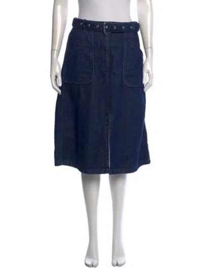 Pre-owned Dries Van Noten Midi Length Skirt In Blue