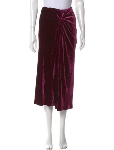 Pre-owned Dries Van Noten Midi Length Skirt In Burgundy