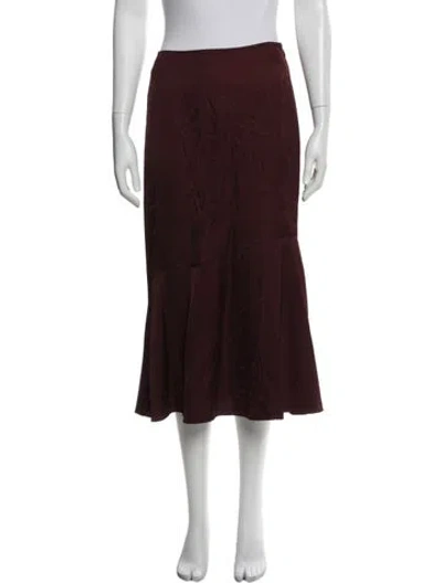 Pre-owned Dries Van Noten Midi Length Skirt In Burgundy