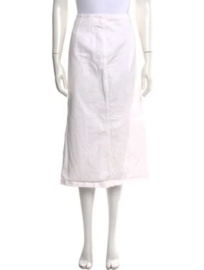 Pre-owned Dries Van Noten Midi Length Skirt In White