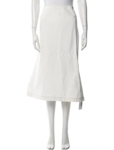 Pre-owned Dries Van Noten Midi Length Skirt In White