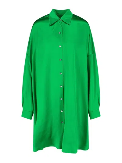 Dries Van Noten Midi Shirt Dress In Green