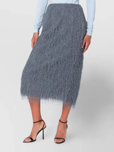 DRIES VAN NOTEN MIDI SKIRT FEATURING FRINGES AND BACK SLIT