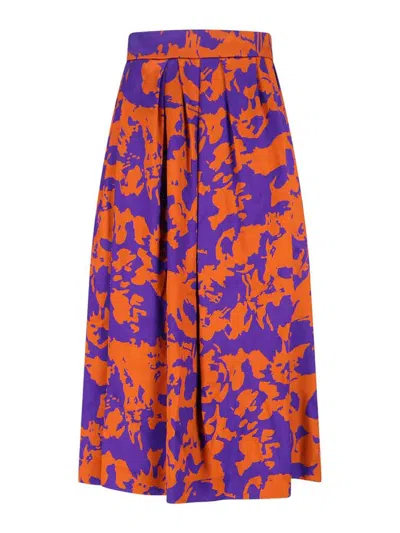 Dries Van Noten Midi Skirt In Orange