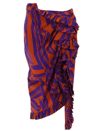 Dries Van Noten Sina Asymmetric Cascading Ruffles Skirt In Black