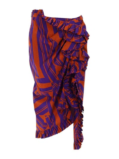Dries Van Noten Midi Skirt Sina In Multicolour