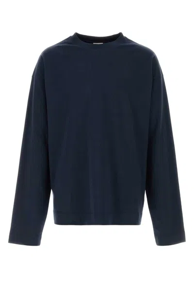 Dries Van Noten Hegland Cotton Crew Neck Long Sleeve T-shirt In Blue