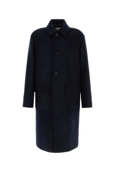Dries Van Noten Midnight Blue Wool Blend Randale Coat
