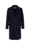 Dries Van Noten Wool Blend Coat With Long Sleeves And Vent In Blue