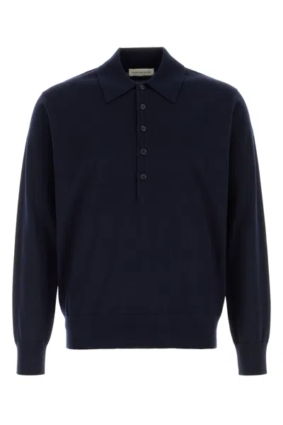 Dries Van Noten Midnight Blue Wool Muano Polo Shirt