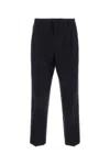 Dries Van Noten Wide Wool Blend Gabardine Pants In Black