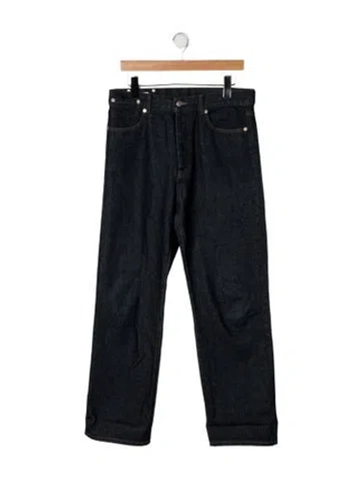 Pre-owned Dries Van Noten Mid-rise Straight Leg Jeans In Black