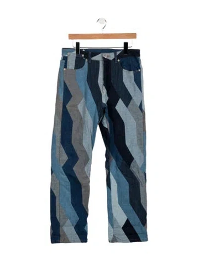 Pre-owned Dries Van Noten Mid-rise Straight Leg Jeans In Blue
