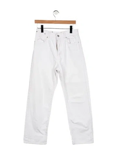 Pre-owned Dries Van Noten Mid-rise Straight Leg Jeans In White