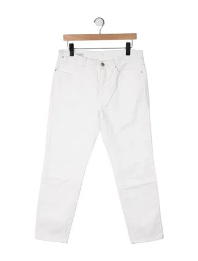 Pre-owned Dries Van Noten Mid-rise Straight Leg Jeans In White