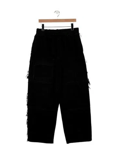 Pre-owned Dries Van Noten Mid-rise Wide Leg Jeans In Black