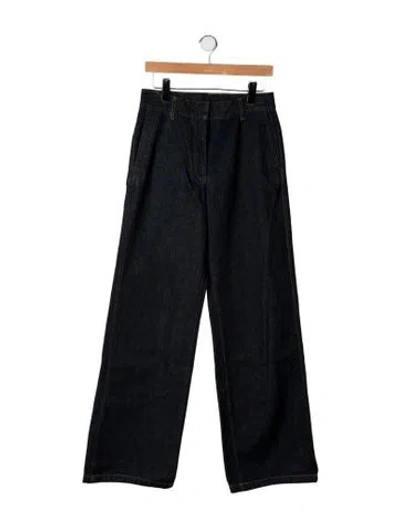 Pre-owned Dries Van Noten Mid-rise Wide Leg Jeans In Black