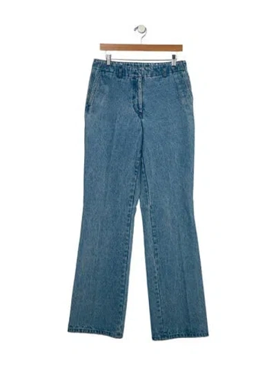 Pre-owned Dries Van Noten Mid-rise Wide Leg Jeans In Blue