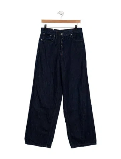 Pre-owned Dries Van Noten Mid-rise Wide Leg Jeans In Blue