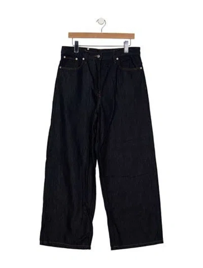 Pre-owned Dries Van Noten Mid-rise Wide Leg Jeans In Blue