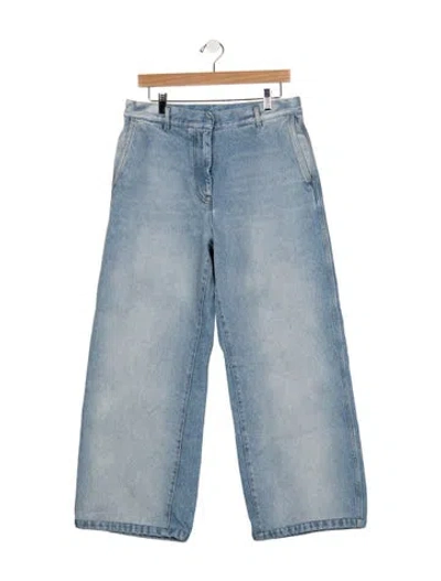 Pre-owned Dries Van Noten Mid-rise Wide Leg Jeans In Blue