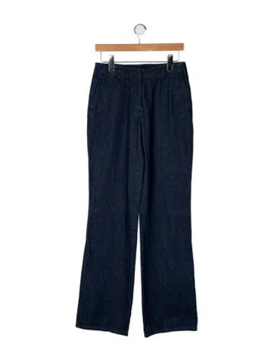 Pre-owned Dries Van Noten Mid-rise Wide Leg Jeans In Blue