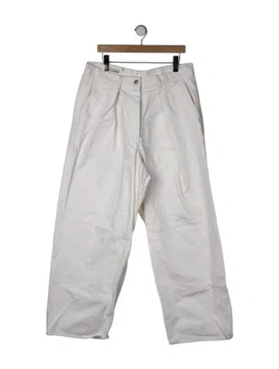 Pre-owned Dries Van Noten Mid-rise Wide Leg Jeans In Neutrals