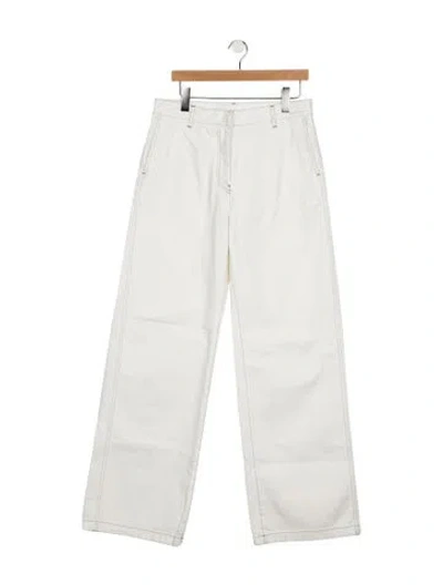 Pre-owned Dries Van Noten Mid-rise Wide Leg Jeans In Neutrals